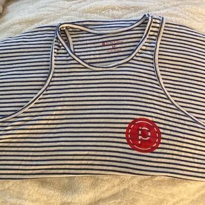 Pure Barre red white blue tank size medium and flowy